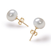 D'acqua dolce in oro bianco 14k aaa 7,5-8mm orecchino di perla (dszz050)