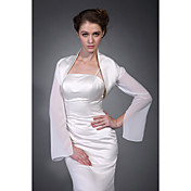 Long Sleeves Satin Chiffon Bridal Jacket/ Wedding Wrap