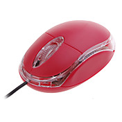 Mini USB 2.0 ratón óptico con cable (rojo)