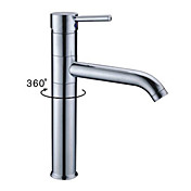 Chrome Finish Revolvable Bathroom Sink Faucet