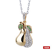 Plated Crystal Stainless Steel USB2.0 Flash Drive Necklace (16GB)
