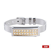 2gb krystall diamant stil usb flash-stasjon armbånd (sølv)