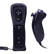 Remote with Silicone Sleeve + Nunchuck Controller for Wii (Black)