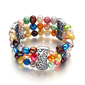 Ladies' Pearl Persona Beads Collection/ Strand Bracelet In Silver Alloy