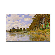 hand-painted pintura a óleo zaandam por Claude Monet com moldura esticado