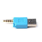 Adattatore da 3,5 mm a USB caricabatteria convertitore per iPod shuffle-2 (blu)