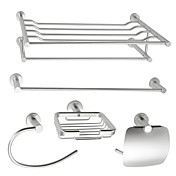 Aluminum 5-piece Bathroom Accessory Set (1041-LES-6500+6501+6507+6508+6509)