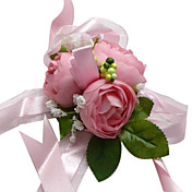 Elegant Pale Pink Silk Rose With Chiffon Decoration Wedding/ Bridal Wrist Flower