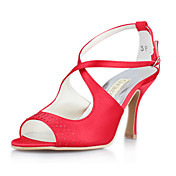 Satin Upper Peep-toes High Heel Wedding Bridal Shoes