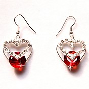 rhinestone bella / gemma con orecchini placcati in rodio