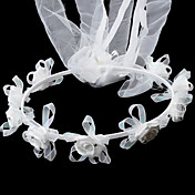 satin splendido con headwreath matrimonio flower girl strass