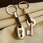 "Hemp Roped in Love" Key & Lock Keyring Set in Velvet Gift Bag