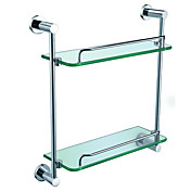 accessori per il bagno in ottone massiccio ripiano in vetro doppio (0640-3316)