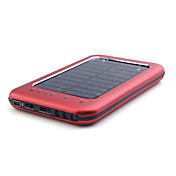 6-en-1 cargador portátil panel solar + linterna led para 4/cellphones iphone (rojo)