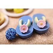 paar miniatuur flip flop kaarsen in de kleuren blauw (set van 4)