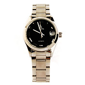 de acero inoxidable Reloj de pulsera automático mecánico con el calendario para las mujeres de plata