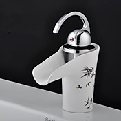 Elegant Waterfall Bathroom Sink Faucet with Ceramic Spout