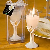 Elegant Calla Lily Accented Champagne Flute Candle Holder Favors