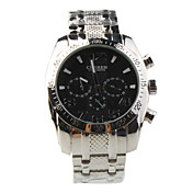 polso moda quadrante nero in acciaio inox mens 'guardare