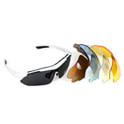 UV400 Sonnenbrille Brille - Fahrrad Radsport - 5 Objektiv - weißer Rahmen (bc1345061)