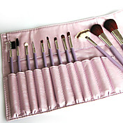 Lovely Purple Makeup Brush with Free Leather Pouch  (12 Colors)