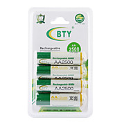 bty 2500mAh AA Ni-MH batería recargable (4-pack)