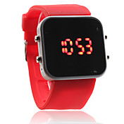 LED Uhr mit Silikon Armband für Damen und Herren (Rot)