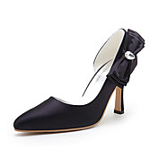 Top Quality Satin Upper High Heel Closed-toes With Acrylic Fashion Shoes