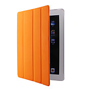 caso di cuoio di sonno / veglia-up abilitato per ipad 2 (arancione)