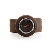 gelatina di silicone banda orologio da polso al quarzo per le donne (marrone)