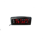 rød LED digital vækkeur kalender termometer