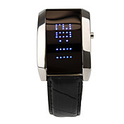Sport LED-Armbanduhr mit Blauer LED Anzeige und  PU-Leder-Band
