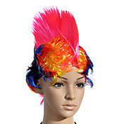 Capless Short Cristate Color Fans Costume Party Festival Hair Wig