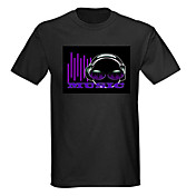Sound und Musik aktiviert Spektrum VU-Meter el Visualizer führte T-Shirt (4 * aaa)