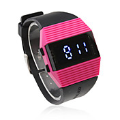 silicone banda sport stile unisex blu led orologio da polso - rosa rossa