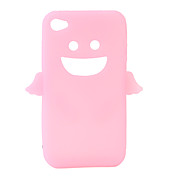 Custodia in silicone modello angelo per iPhone 4 - Rosa