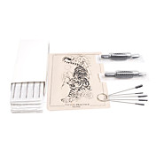 100 Pcs Tattoo Needles With Grips / Tattoo Practice Skin / Brush