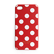 Premium Unique Hard Protective Back Case for iPhone 4 - Red,White Dot