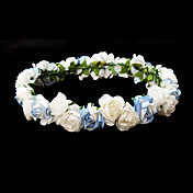 Lovely Paper/ Satin Flower Wedding Flower Girl Wreath/ Headpiece