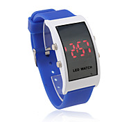 silicone morbido cinturino led rosso orologio da polso - blu scuro