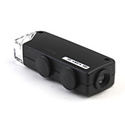 captura iluminado microscopio de bolsillo (60x-100x) (negro)