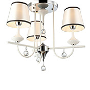 STADTALLENDORF - Lustre Cristal de Tela com 3 Lâmpadas
