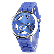 scavare guardare schema stelle di design al quarzo da polso unisex con decorazioni in cristallo - blu