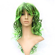 Capless Long 100% Kasi Fiber Green Costume Party Wig
