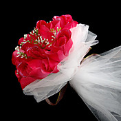 élégante tour de mariée en satin bouquet / mariée bouquet