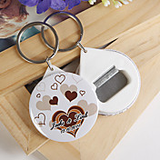 gepersonaliseerde flesopener / sleutelhanger - harten (set van 12)