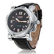 Men's Mechanical Wrist Watch with Black Leather Band