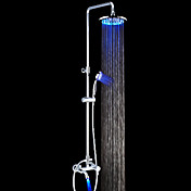Farbwechsel LED Dusche Wasserhahn mit 8-Zoll-Duschkopf + Handbrause