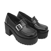 3 "Blockabsatz schwarz pu lolita Schuhe