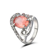 meraviglioso anello di strass in lega colore cromato più disponibile